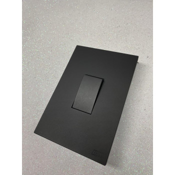 Conjunto Interruptor Simples Vertical 4x2 - RECTA PRETO BLACK SATIN FOSCO